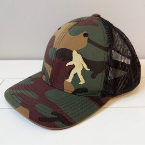 Sasquatch Camouflage Mesh Back Trucker Style Baseball Cap OS